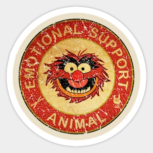 Vintage Emotional Support Animal Red Sticker